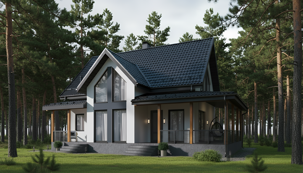 Дом с мансардой