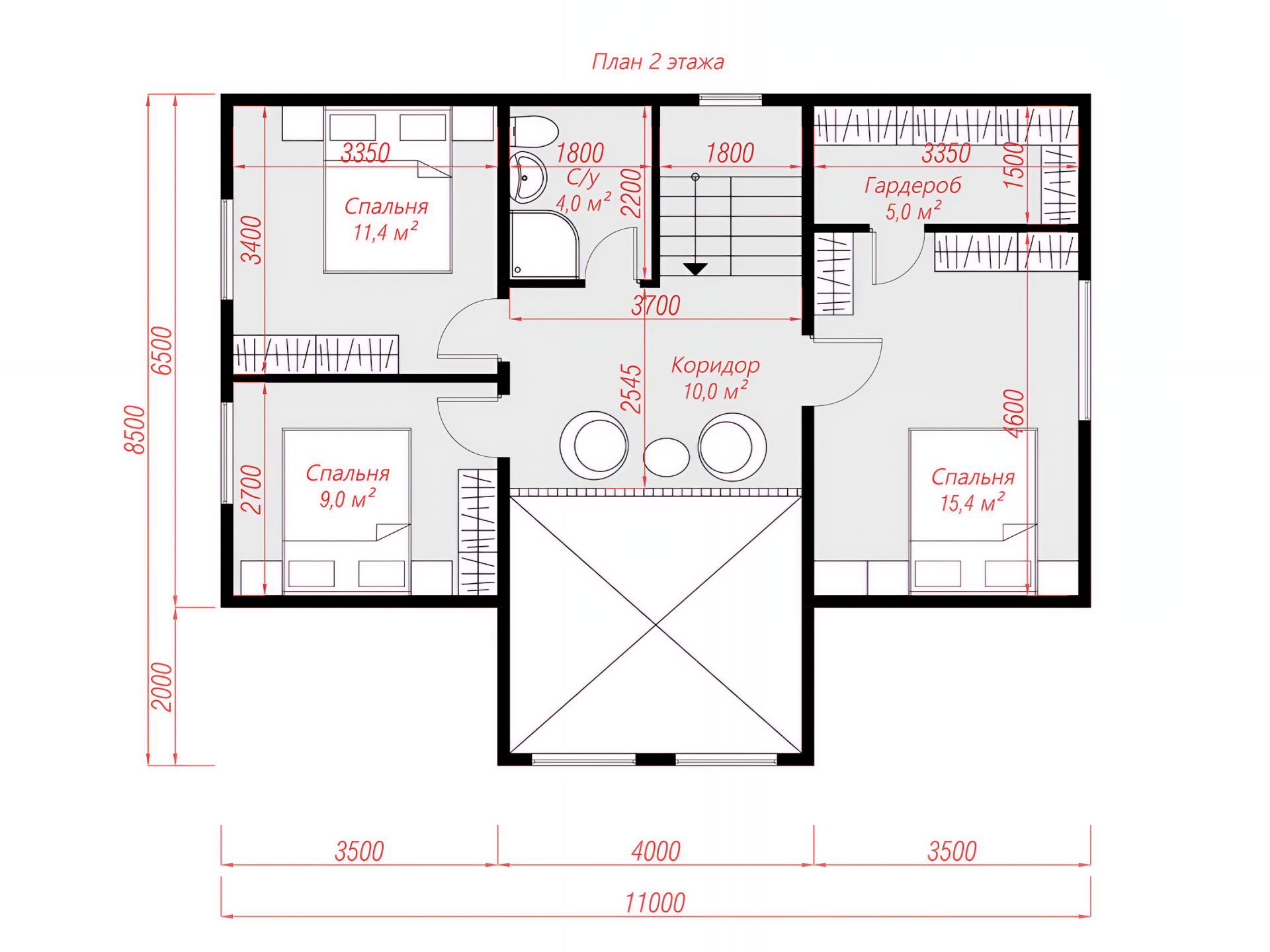 Планировка дома с мансардой
