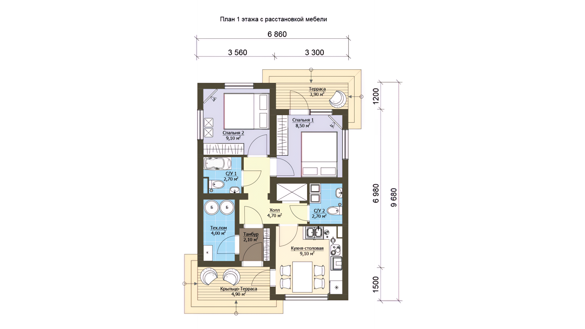 Проект дома до 100 кв из газобетона