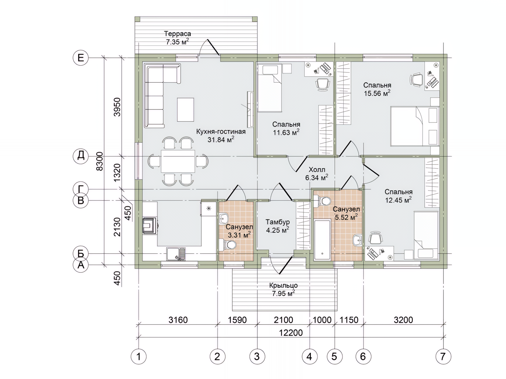 Дом одноэтажный